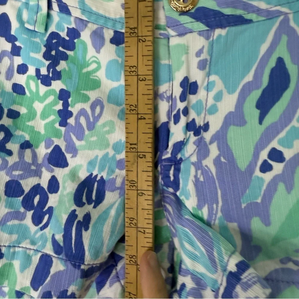 Lilly Pulitzer High Waist Blue Green Tropical Shorts